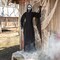 6 Inches Ghost Face Prop with Knife Mini Halloween Decoration